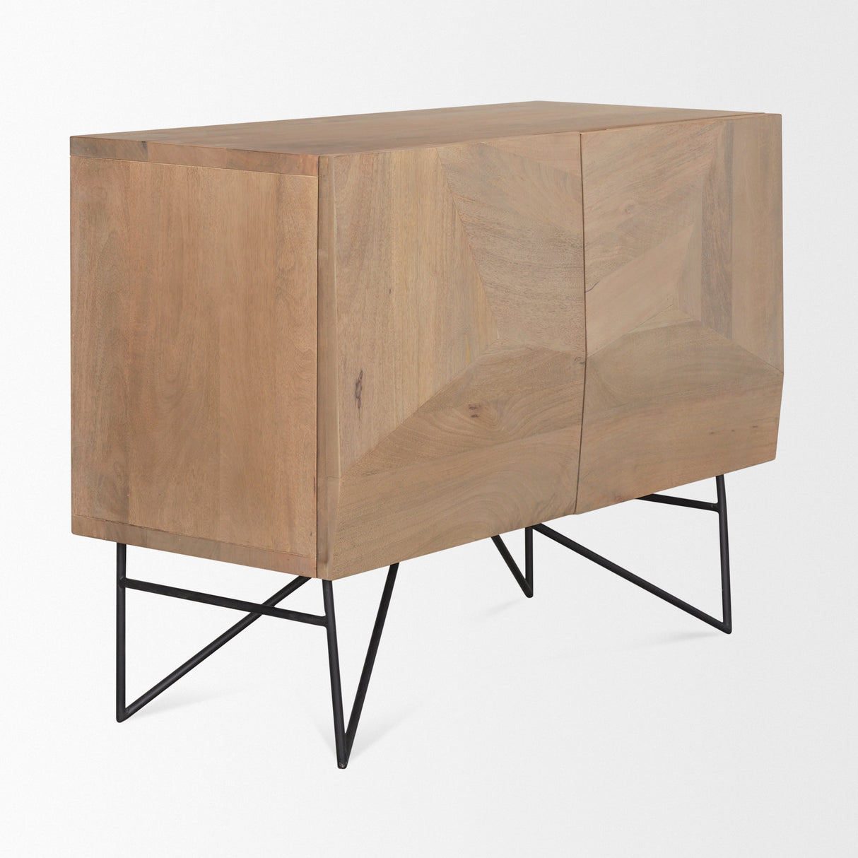 Darwin Light Brown Wooden 2 Door w/ 2 Shelves Accent Cabinet by Mercana at Eve Furniture