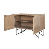 Darwin Light Brown Wooden 2 Door w/ 2 Shelves Accent Cabinet by Mercana at Eve Furniture