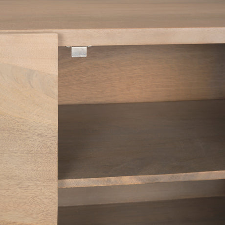 Darwin Light Brown Wooden 2 Door w/ 2 Shelves Accent Cabinet by Mercana at Eve Furniture