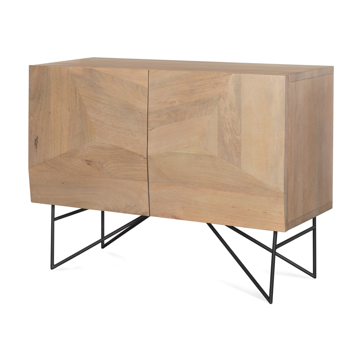 Darwin Light Brown Wooden 2 Door w/ 2 Shelves Accent Cabinet by Mercana at Eve Furniture