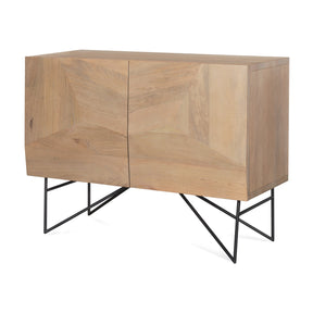 Darwin Light Brown Wooden 2 Door w/ 2 Shelves Accent Cabinet by Mercana at Eve Furniture