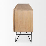 Darwin Light Brown Wooden 4 Door w/ 2 Shelves Sideboard by Mercana at Eve Furniture