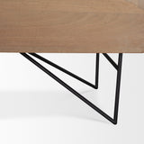 Darwin Light Brown Wooden 4 Door w/ 2 Shelves Sideboard by Mercana at Eve Furniture