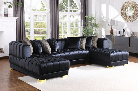 Dasha Black Double Chaise Sectional by New Era Innovations at Eve Furniture