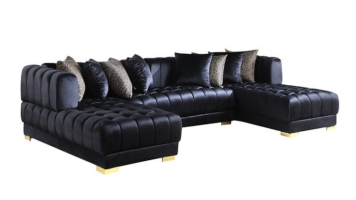 Dasha Black Double Chaise Sectional by New Era Innovations at Eve Furniture