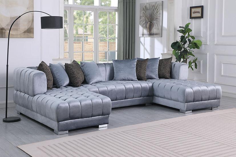 Dasha Grey Double Chaise Sectional by New Era Innovations at Eve Furniture
