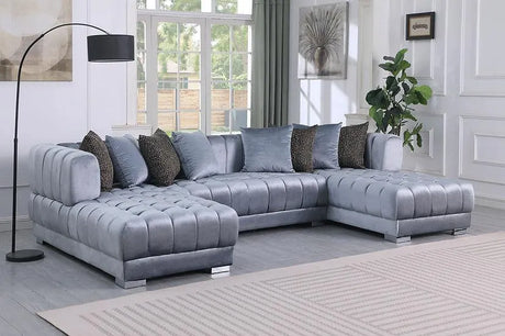 Dasha Grey Double Chaise Sectional by New Era Innovations at Eve Furniture