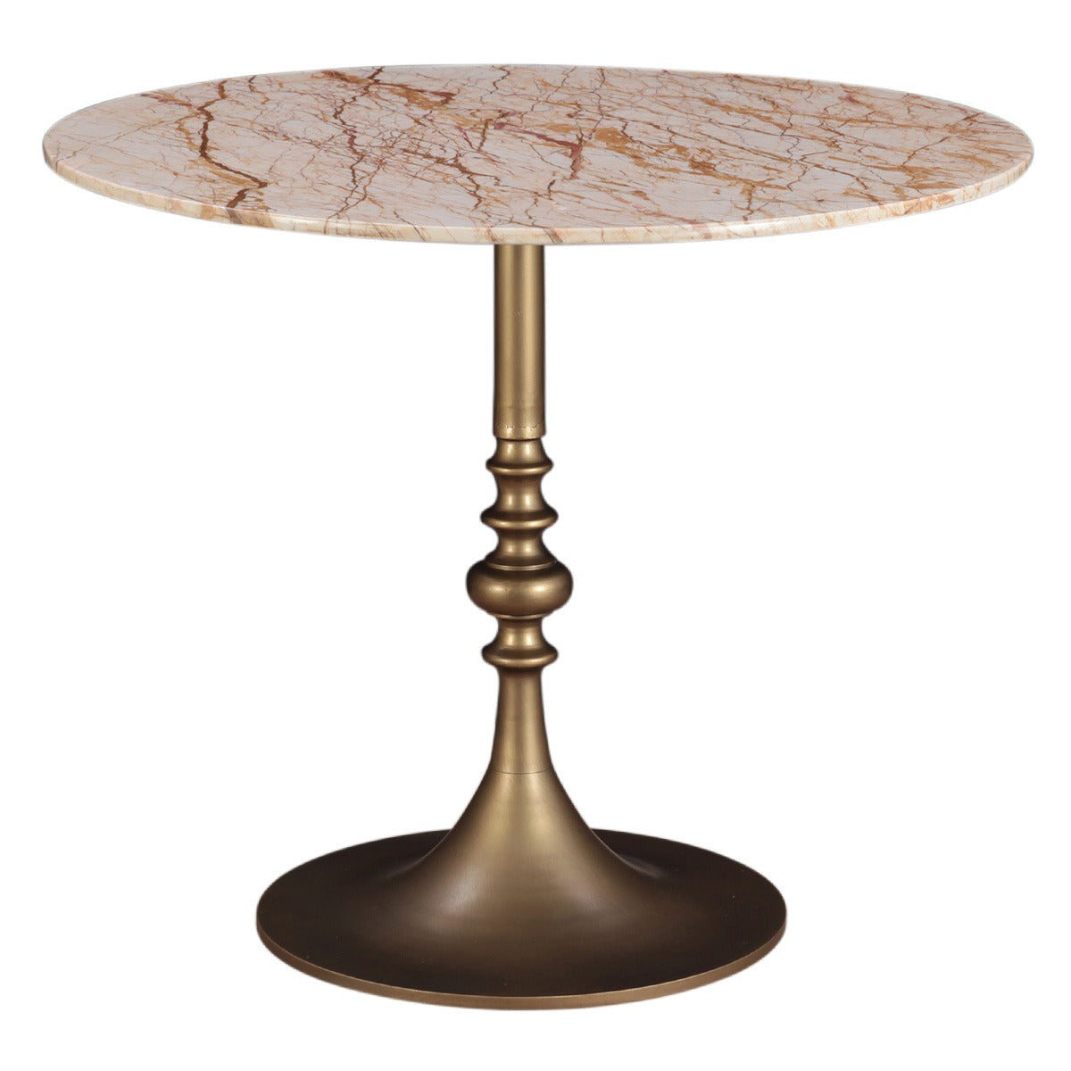 Dauphine 36" Bistro Table in Retro Impulse Marble and Antique Gold Base by Home Trends & Design at Eve Furniture