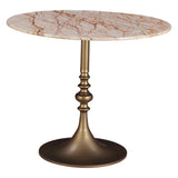 Dauphine 36" Bistro Table in Retro Impulse Marble and Antique Gold Base by Home Trends & Design at Eve Furniture