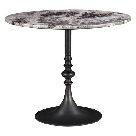Dauphine 36" Round Bistro Table in Patagonia Marble with Black Base by Home Trends & Design at Eve Furniture