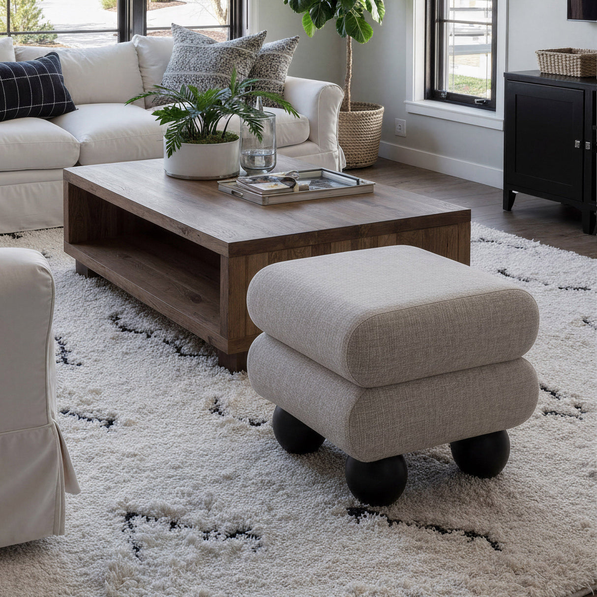 Davao Gray Ottoman by Zuomod at Eve Furniture