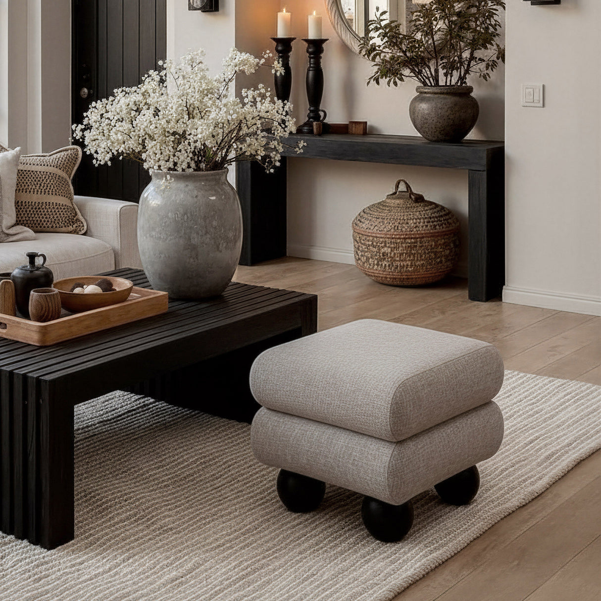 Davao Gray Ottoman by Zuomod at Eve Furniture