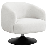 Dave Beige/Matte Black Upholstered Swivel Accent Chair by Coaster at Eve Furniture