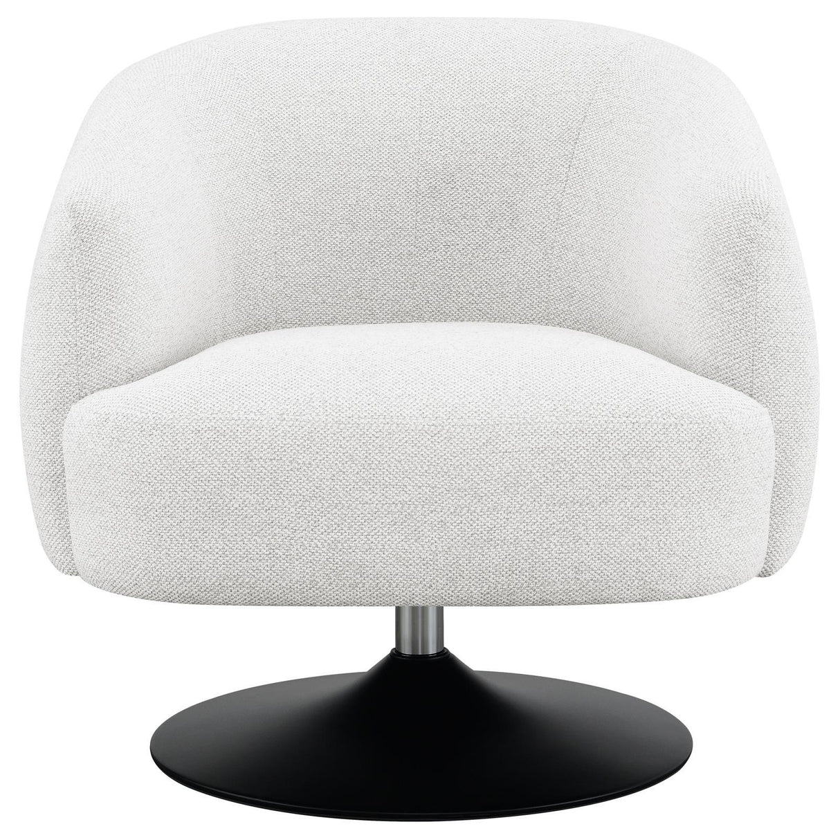 Dave Beige/Matte Black Upholstered Swivel Accent Chair by Coaster at Eve Furniture