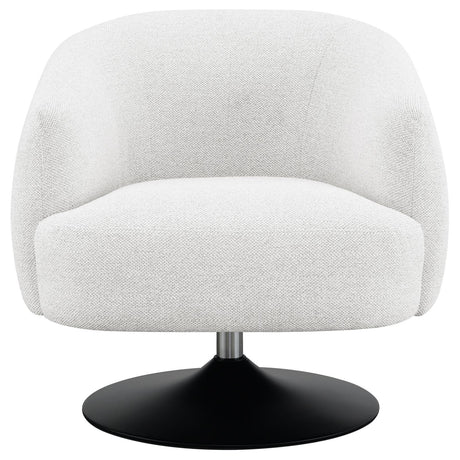Dave Beige/Matte Black Upholstered Swivel Accent Chair by Coaster at Eve Furniture