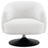 Dave Beige/Matte Black Upholstered Swivel Accent Chair by Coaster at Eve Furniture
