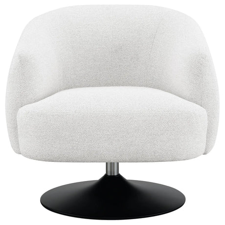Dave Beige/Matte Black Upholstered Swivel Accent Chair by Coaster at Eve Furniture