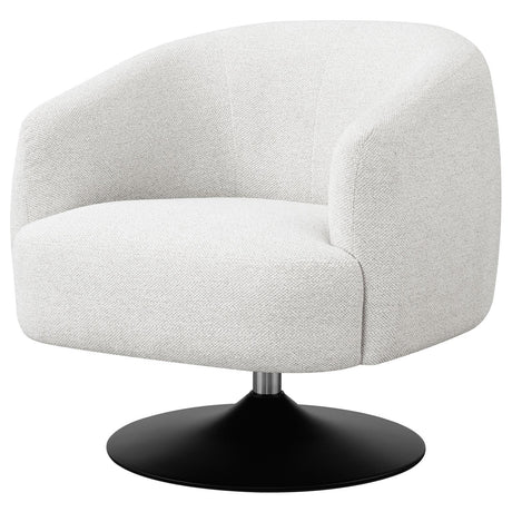 Dave Beige/Matte Black Upholstered Swivel Accent Chair by Coaster at Eve Furniture