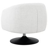 Dave Beige/Matte Black Upholstered Swivel Accent Chair by Coaster at Eve Furniture