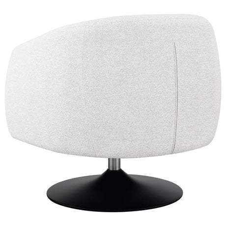 Dave Beige/Matte Black Upholstered Swivel Accent Chair by Coaster at Eve Furniture