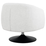 Dave Beige/Matte Black Upholstered Swivel Accent Chair by Coaster at Eve Furniture