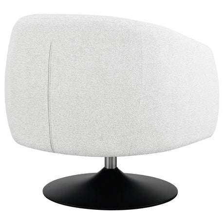 Dave Beige/Matte Black Upholstered Swivel Accent Chair by Coaster at Eve Furniture