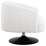 Dave Beige/Matte Black Upholstered Swivel Accent Chair by Coaster at Eve Furniture