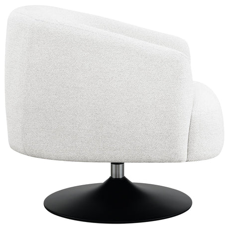 Dave Beige/Matte Black Upholstered Swivel Accent Chair by Coaster at Eve Furniture