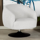 Dave Beige/Matte Black Upholstered Swivel Accent Chair by Coaster at Eve Furniture