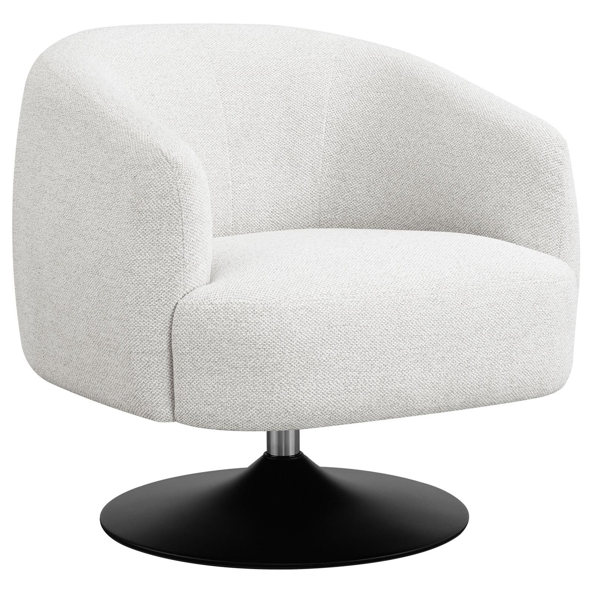 Dave Beige/Matte Black Upholstered Swivel Accent Chair