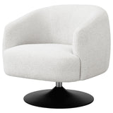 Dave Beige/Matte Black Upholstered Swivel Accent Chair