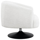 Dave Beige/Matte Black Upholstered Swivel Accent Chair