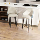 Davenport Grey & Beige Upholstered Barstool