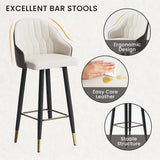 Davenport Grey & Beige Upholstered Barstool