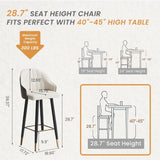 Davenport Grey & Beige Upholstered Barstool