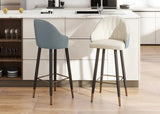 Davenport Grey & Beige Upholstered Barstool