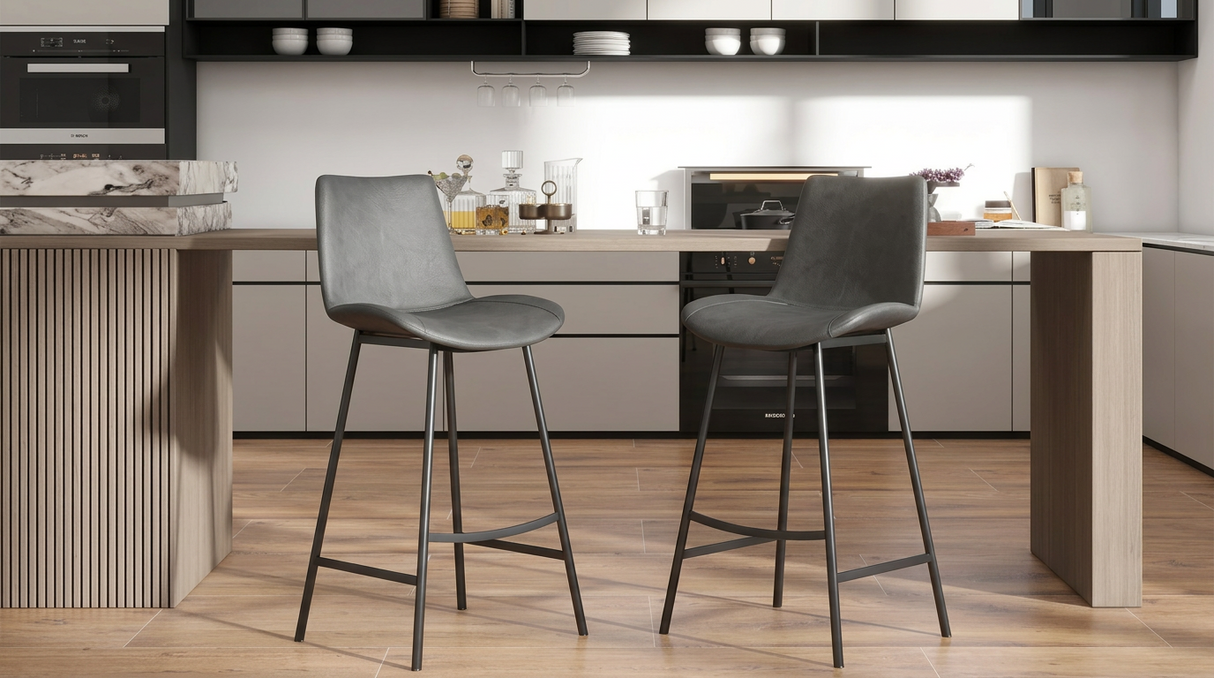 Davenport Grey Upholstered Barstool