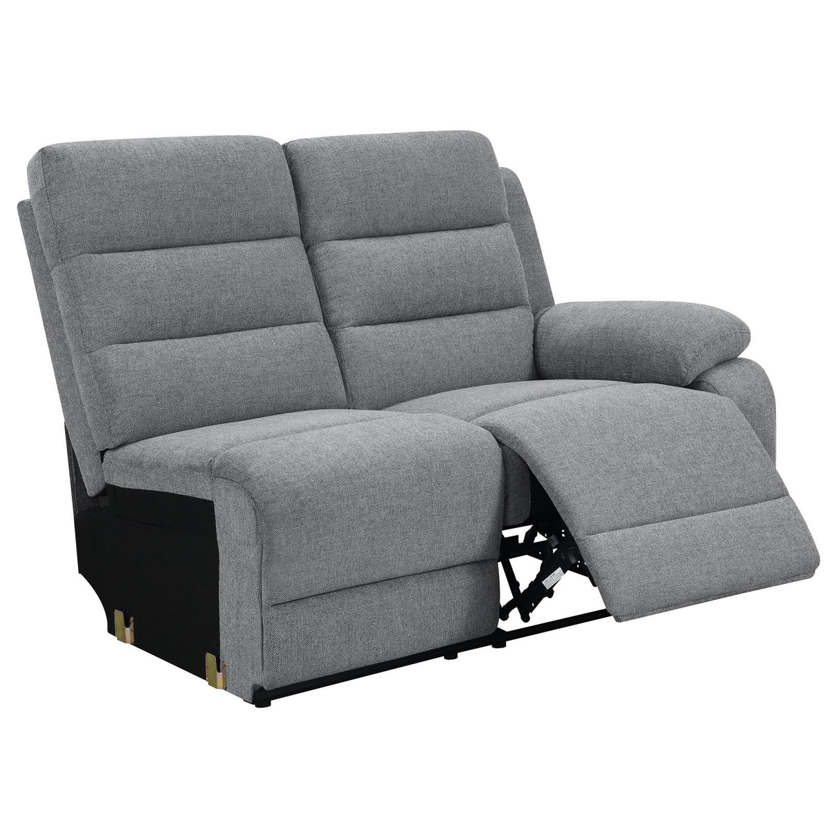 David 3-Piece Upholstered Motion Sectional with Pillow Arms Smoke