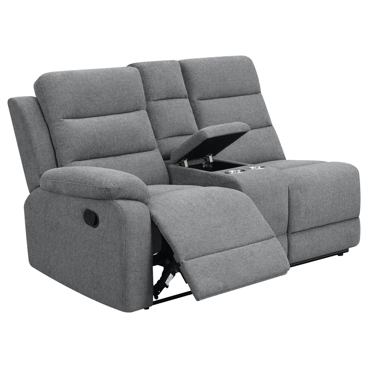 David 3-Piece Upholstered Motion Sectional with Pillow Arms Smoke