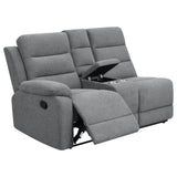 David 3-Piece Upholstered Motion Sectional with Pillow Arms Smoke