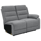 David 3-Piece Upholstered Motion Sectional with Pillow Arms Smoke