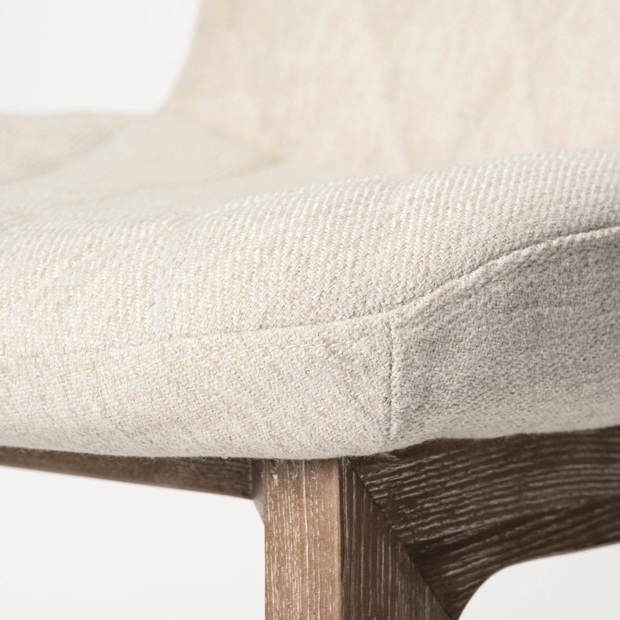 David Diamond Tuffed Cream Fabric Wrap Brown Wood Base Dining Chair, Set of 2 by Mercana at Eve Furniture