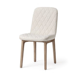 David Diamond Tuffed Cream Fabric Wrap Brown Wood Base Dining Chair, Set of 2 by Mercana at Eve Furniture