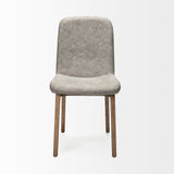 David Grey Fabric Wrap Medium Brown Wood Base Dining Chair, Set of 2 by Mercana at Eve Furniture