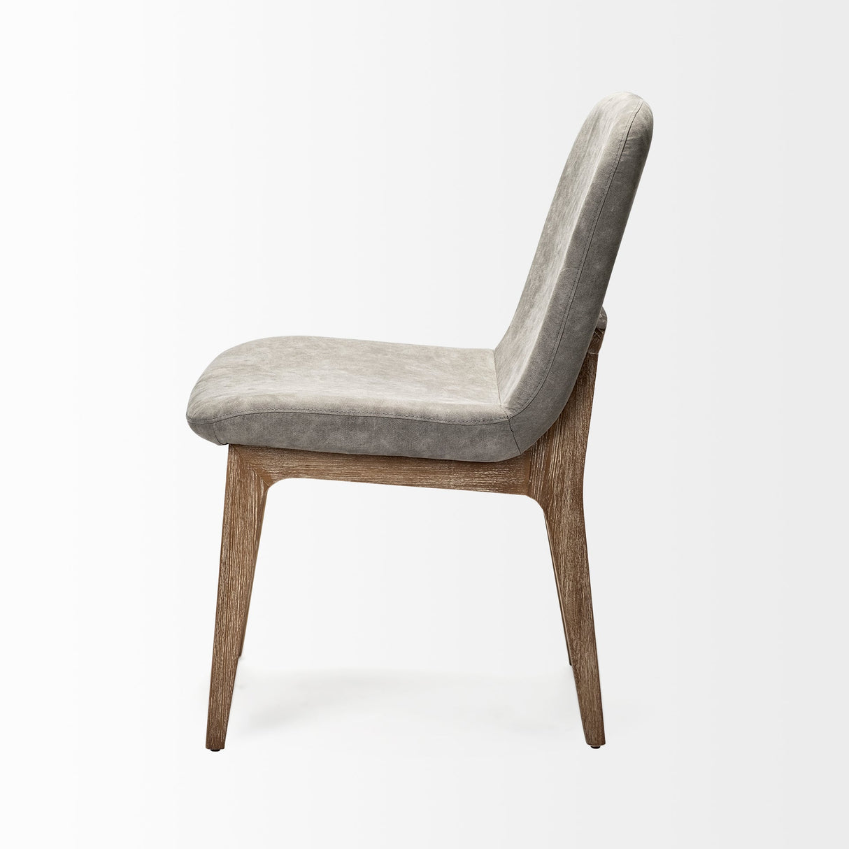 David Grey Fabric Wrap Medium Brown Wood Base Dining Chair, Set of 2 by Mercana at Eve Furniture