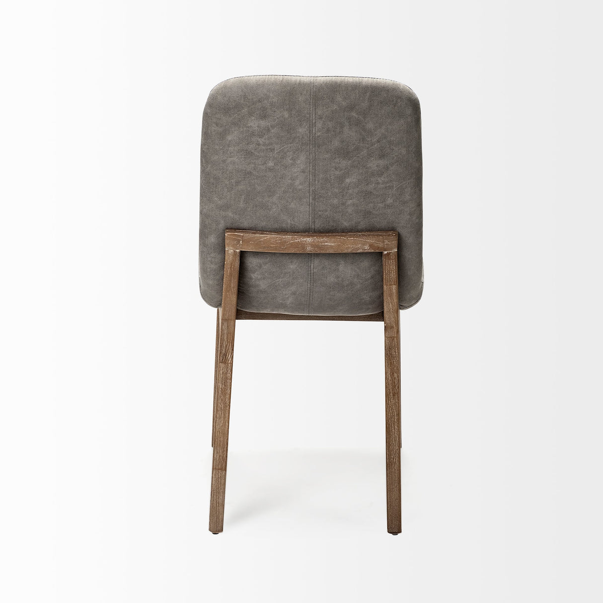 David Grey Fabric Wrap Medium Brown Wood Base Dining Chair, Set of 2 by Mercana at Eve Furniture