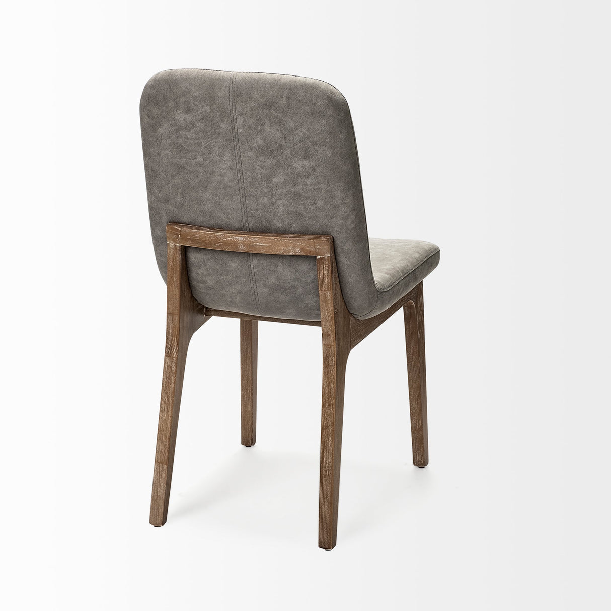 David Grey Fabric Wrap Medium Brown Wood Base Dining Chair, Set of 2 by Mercana at Eve Furniture