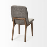David Grey Fabric Wrap Medium Brown Wood Base Dining Chair, Set of 2 by Mercana at Eve Furniture