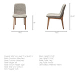 David Grey Fabric Wrap Medium Brown Wood Base Dining Chair, Set of 2 by Mercana at Eve Furniture