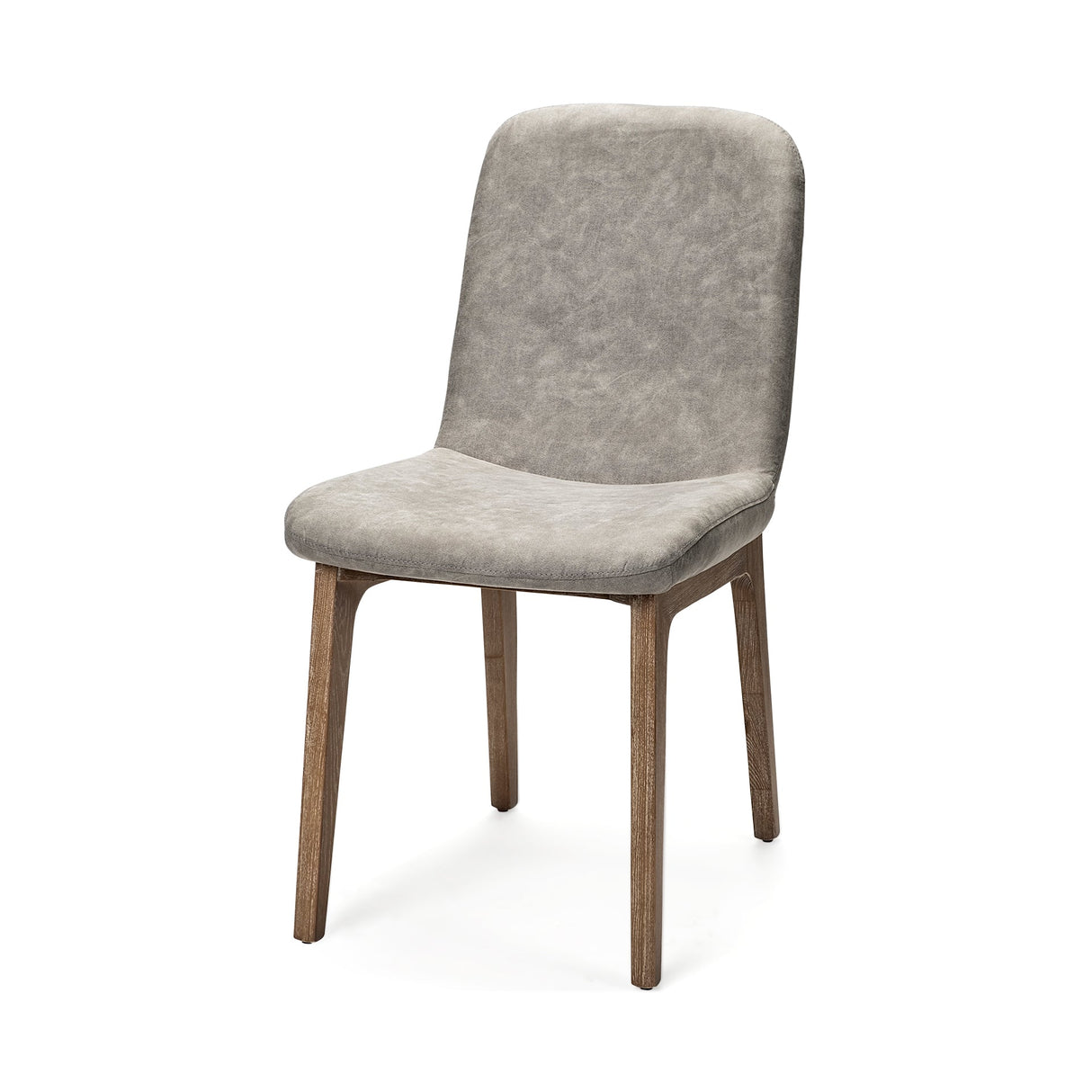 David Grey Fabric Wrap Medium Brown Wood Base Dining Chair, Set of 2 by Mercana at Eve Furniture